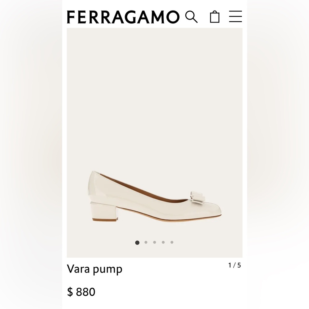 Salvatore Ferragamo Vara Pump Vara Bow Size 8 Leather Italy Made